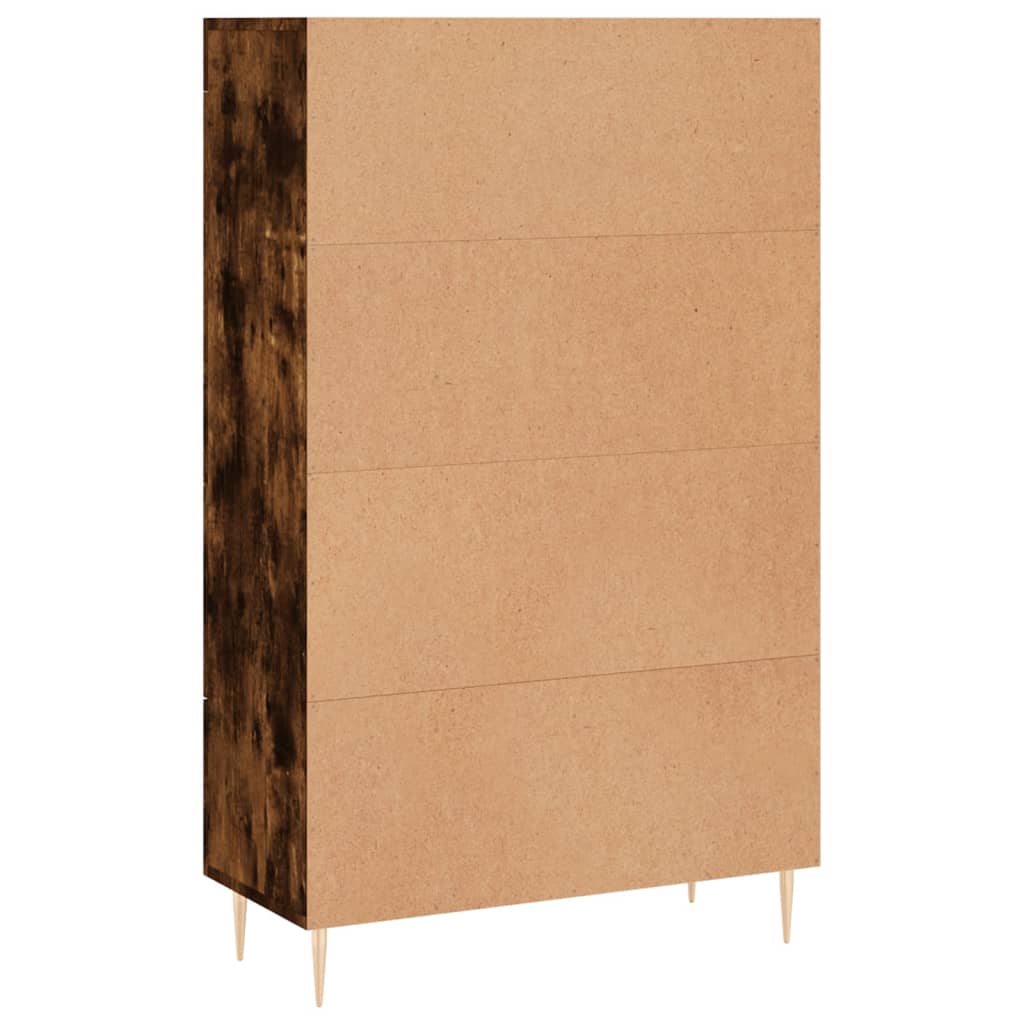 Buffet haut chêne fumé 69,5x31x115 cm bois d'ingénierie - XIOS