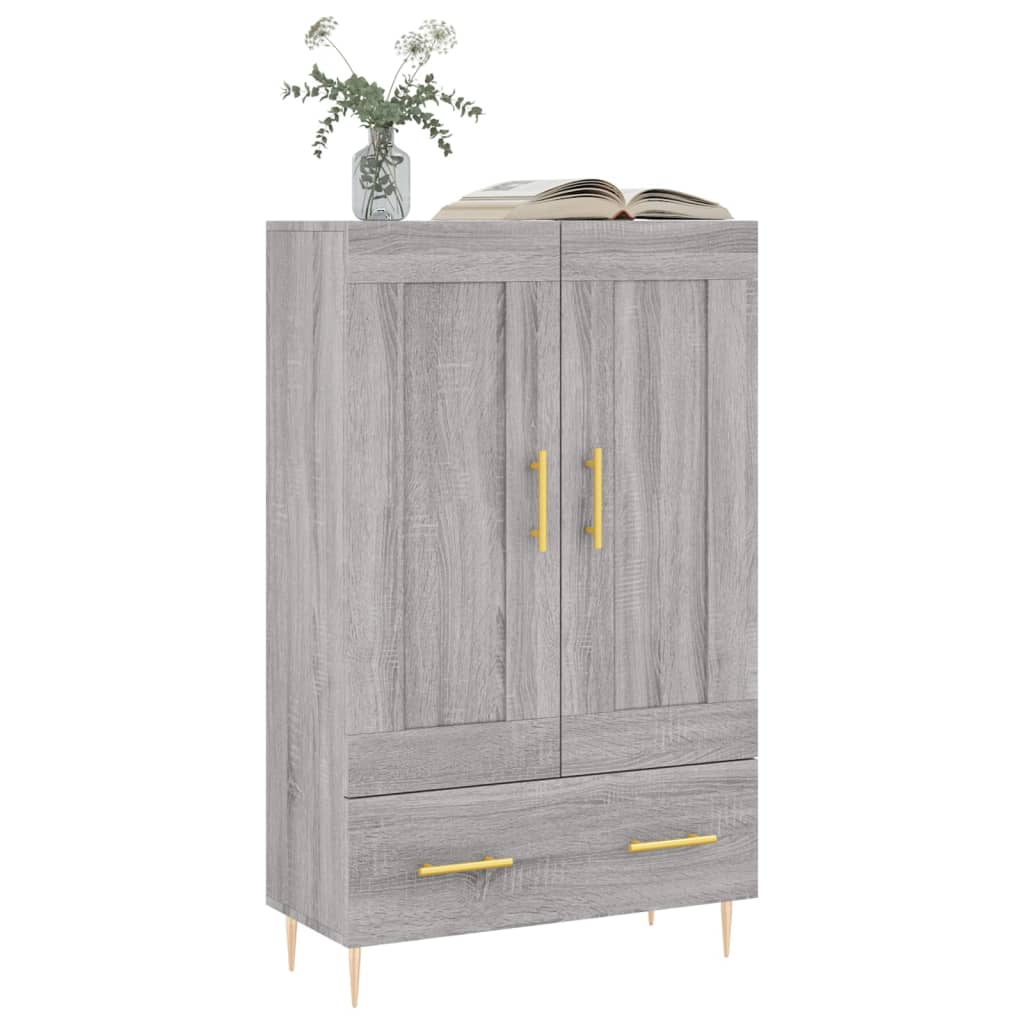 Buffet haut sonoma gris 69,5x31x115 cm bois d'ingénierie - XIOS
