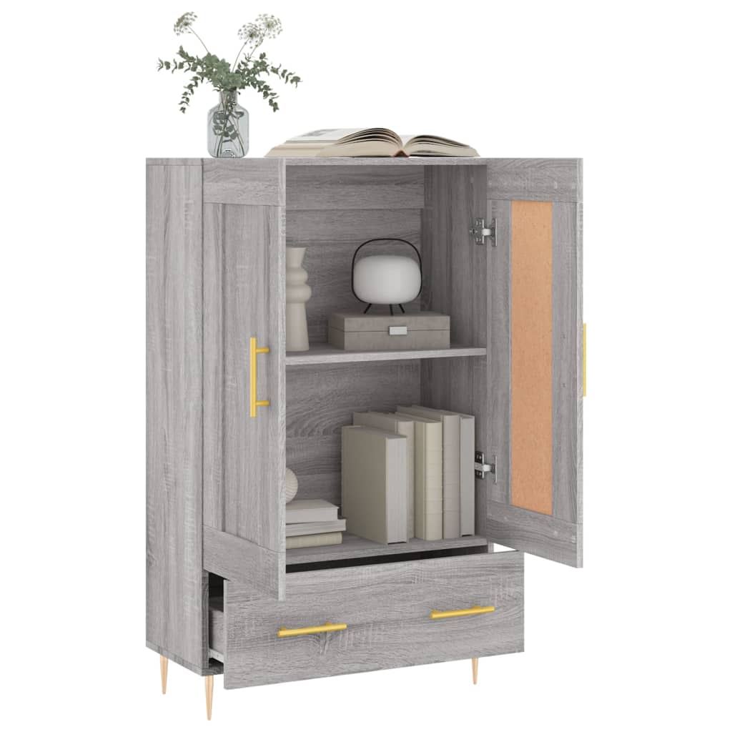 Buffet haut sonoma gris 69,5x31x115 cm bois d'ingénierie - XIOS