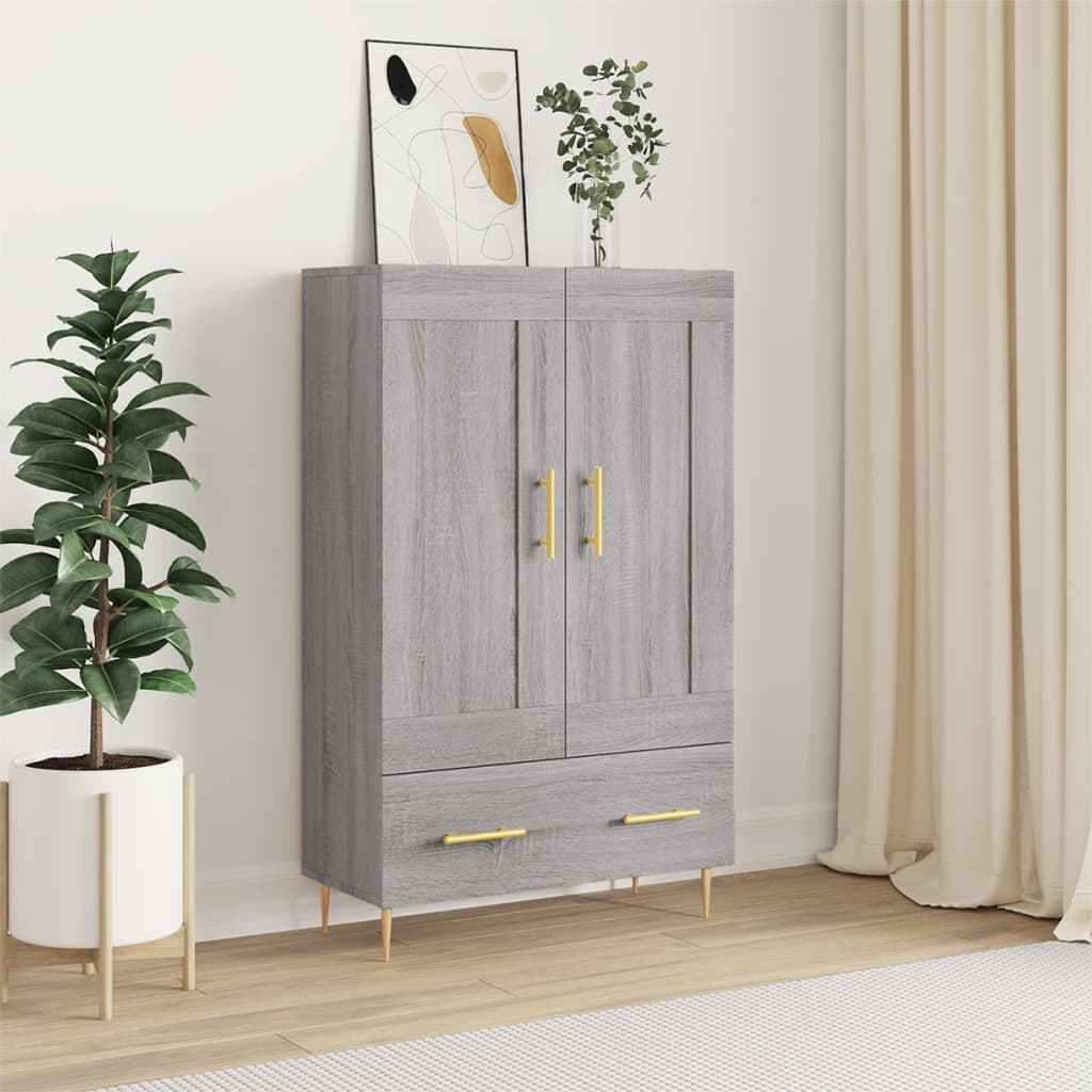 Buffet haut sonoma gris 69,5x31x115 cm bois d'ingénierie - XIOS