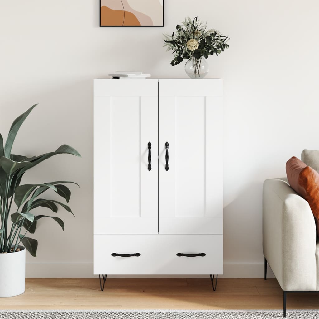 Buffet haut blanc 69,5x31x115 cm bois d'ingénierie - XIOS