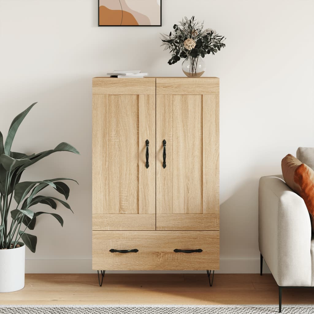 Buffet haut chêne sonoma 69,5x31x115 cm bois d'ingénierie - XIOS
