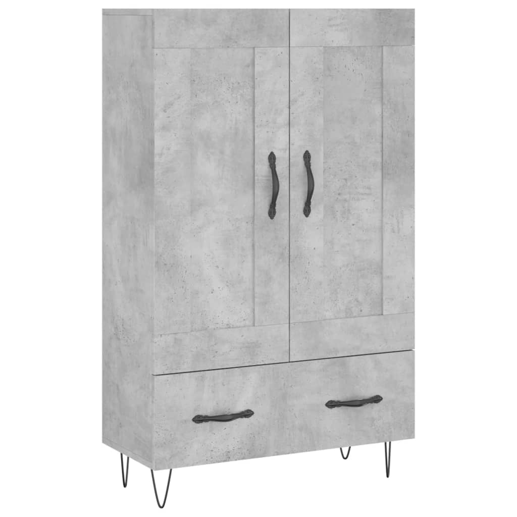 Buffet haut gris béton 69,5x31x115 cm bois d'ingénierie - XIOS