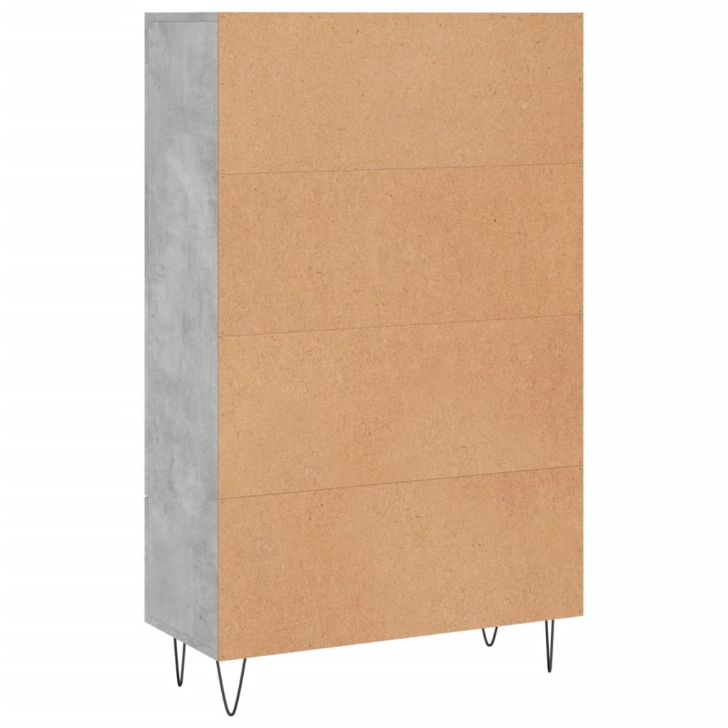 Buffet haut gris béton 69,5x31x115 cm bois d'ingénierie - XIOS