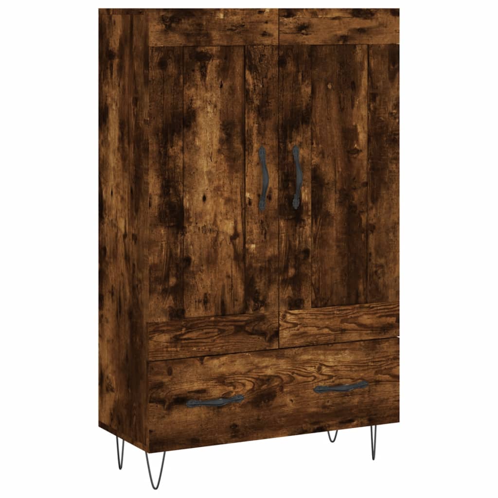 Buffet haut chêne fumé 69,5x31x115 cm bois d'ingénierie - XIOS