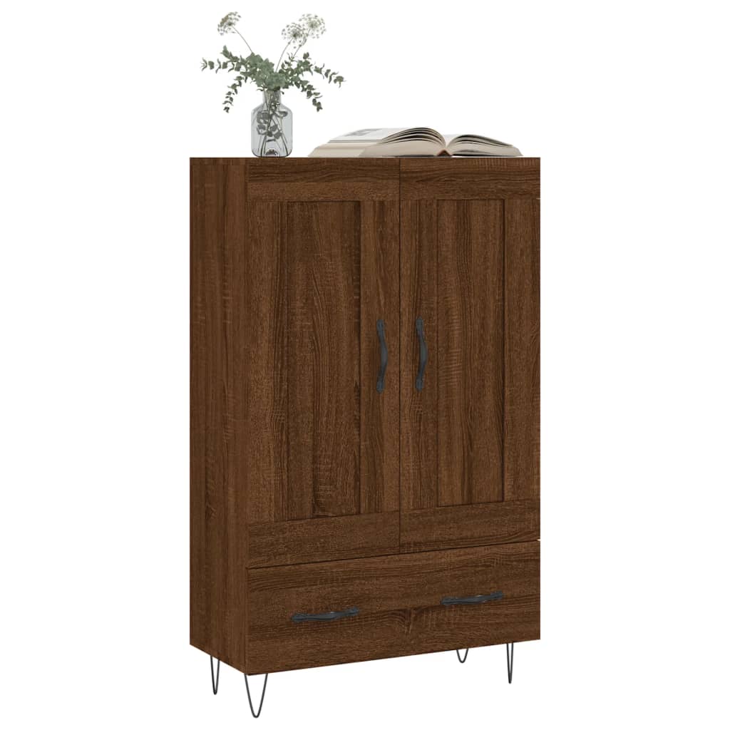 Buffet haut chêne marron 69,5x31x115 cm bois d'ingénierie - XIOS