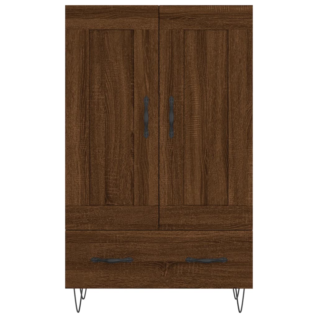 Buffet haut chêne marron 69,5x31x115 cm bois d'ingénierie - XIOS