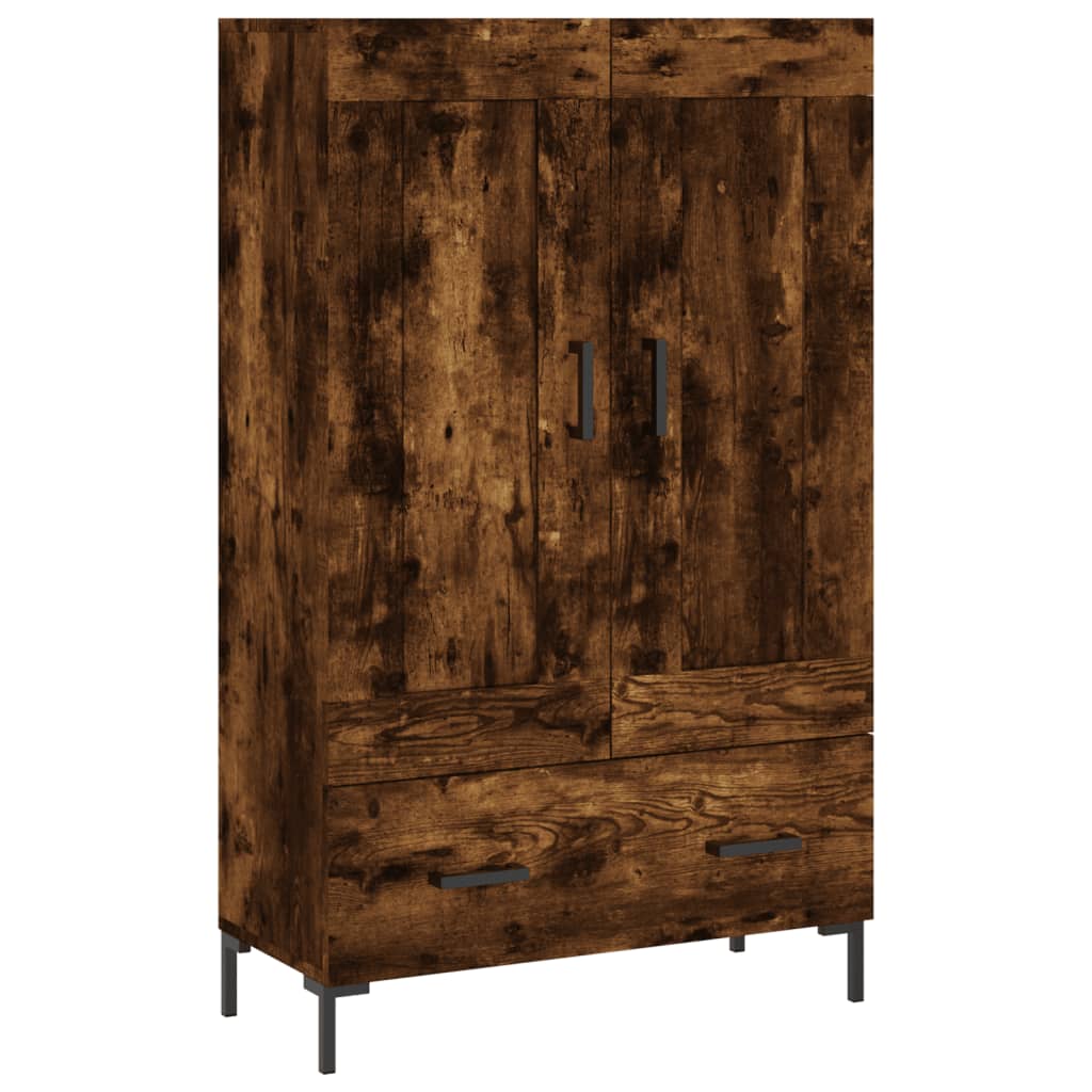 Buffet haut chêne fumé 69,5x31x115 cm bois d'ingénierie - XIOS