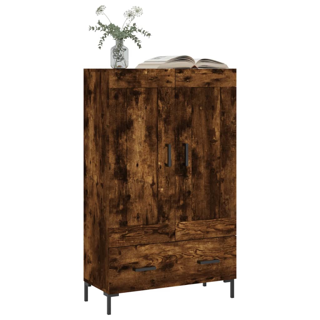Buffet haut chêne fumé 69,5x31x115 cm bois d'ingénierie - XIOS