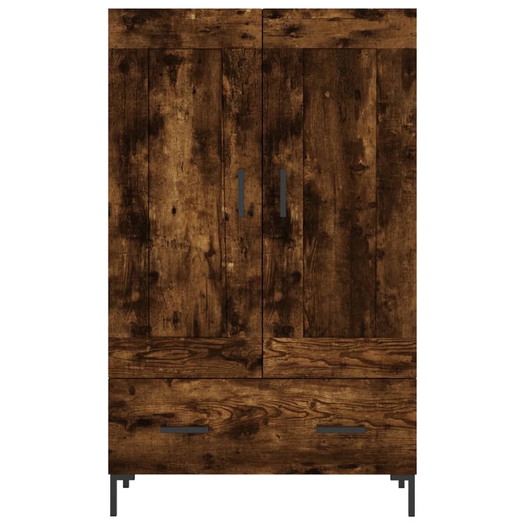 Buffet haut chêne fumé 69,5x31x115 cm bois d'ingénierie - XIOS