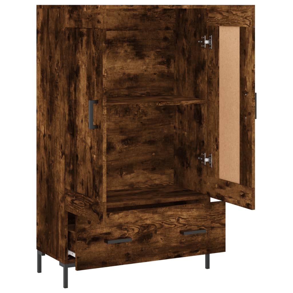 Buffet haut chêne fumé 69,5x31x115 cm bois d'ingénierie - XIOS