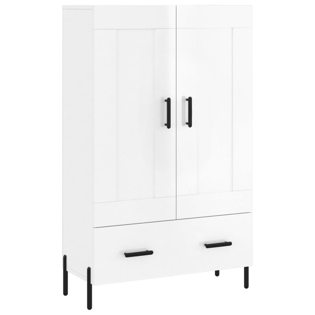 Buffet haut blanc brillant 69,5x31x115 cm bois d'ingénierie - XIOS