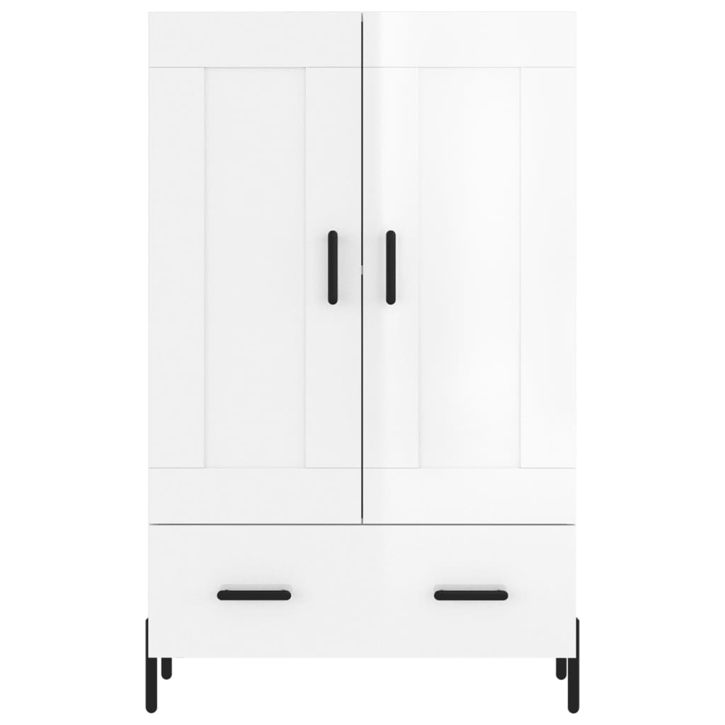 Buffet haut blanc brillant 69,5x31x115 cm bois d'ingénierie - XIOS