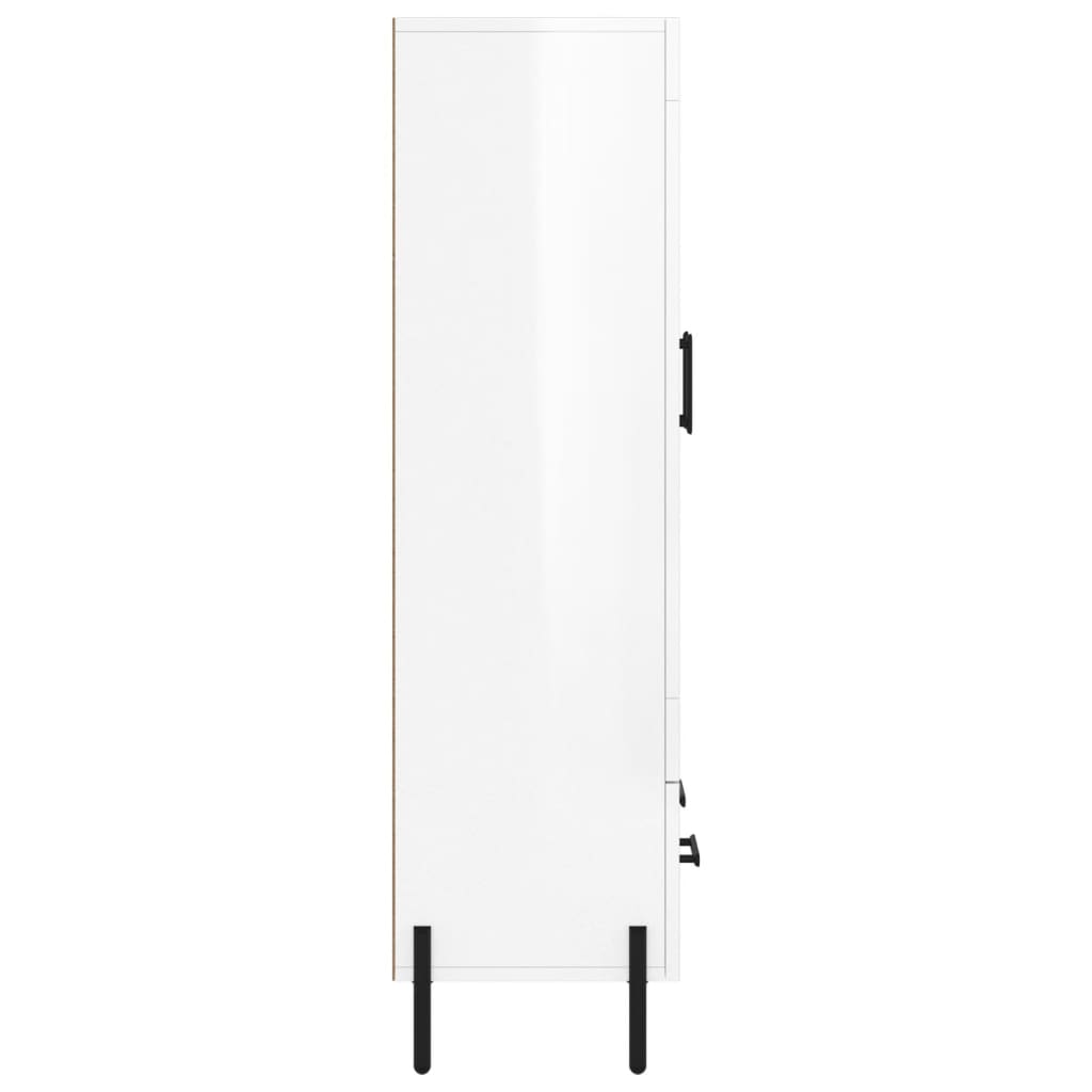 Buffet haut blanc brillant 69,5x31x115 cm bois d'ingénierie - XIOS