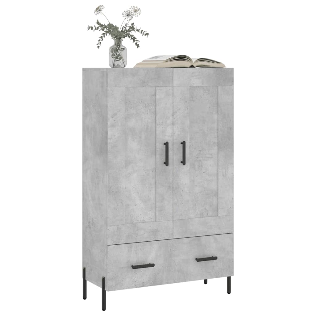 Buffet haut gris béton 69,5x31x115 cm bois d'ingénierie - XIOS