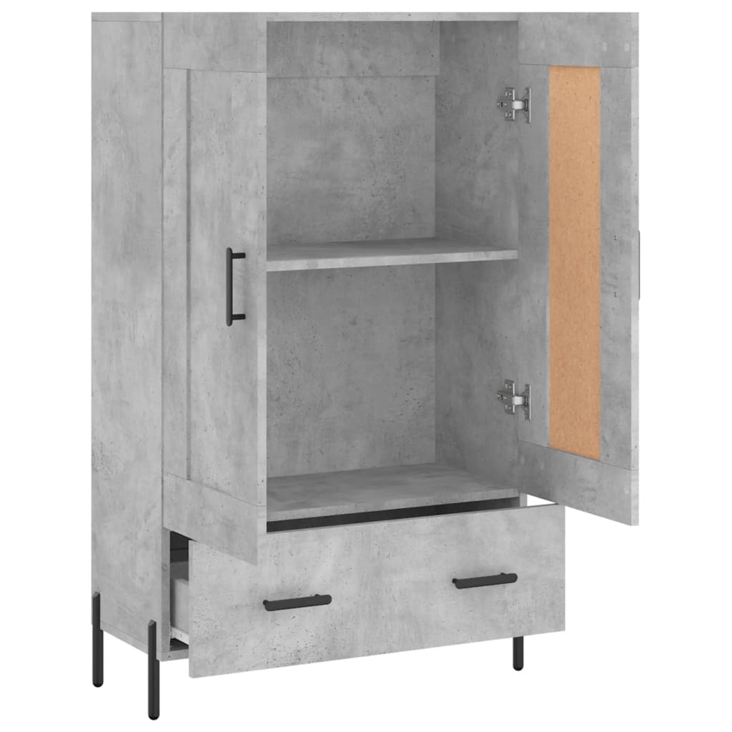Buffet haut gris béton 69,5x31x115 cm bois d'ingénierie - XIOS
