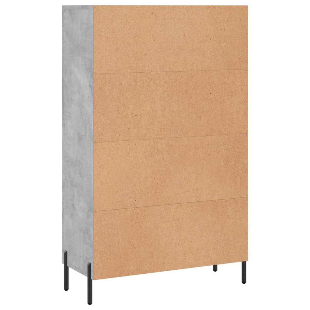 Buffet haut gris béton 69,5x31x115 cm bois d'ingénierie - XIOS