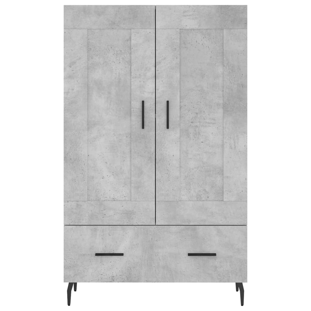 Buffet haut gris béton 69,5x31x115 cm bois d'ingénierie - XIOS