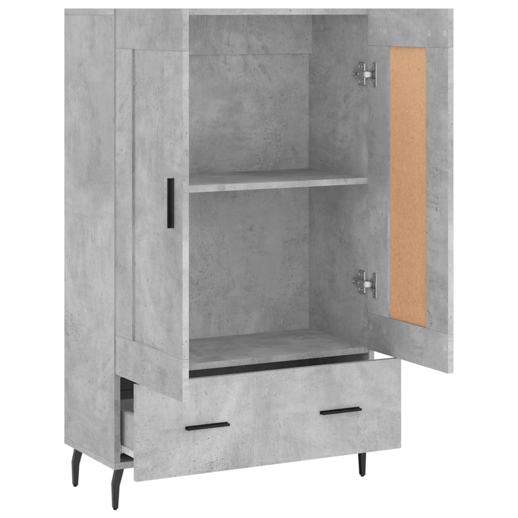 Buffet haut gris béton 69,5x31x115 cm bois d'ingénierie - XIOS