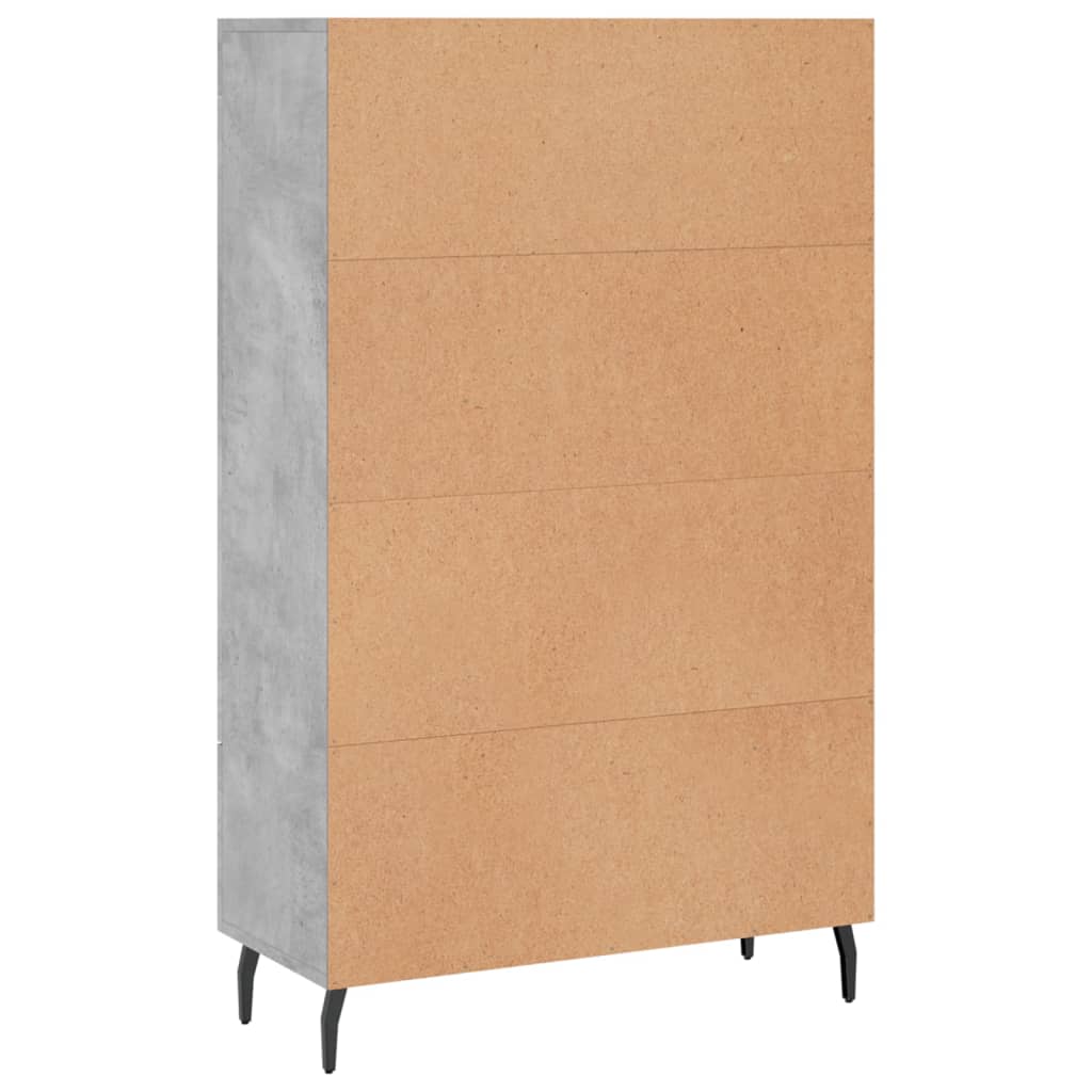 Buffet haut gris béton 69,5x31x115 cm bois d'ingénierie - XIOS