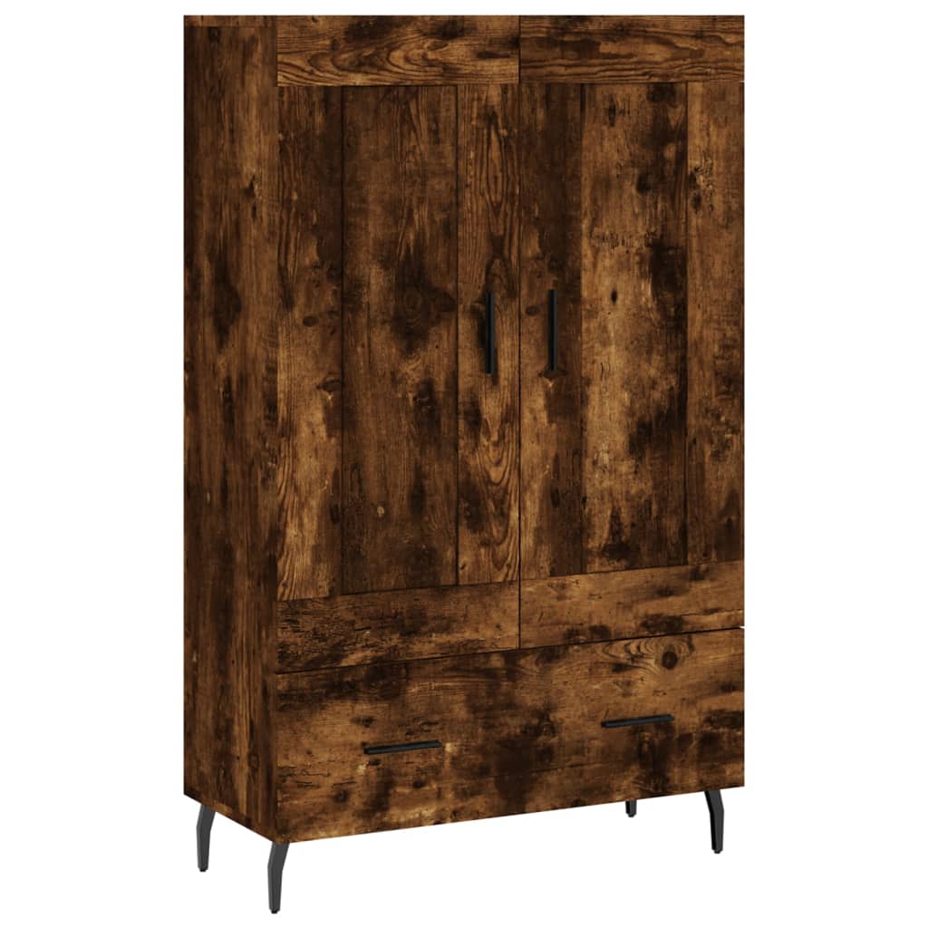 Buffet haut chêne fumé 69,5x31x115 cm bois d'ingénierie - XIOS