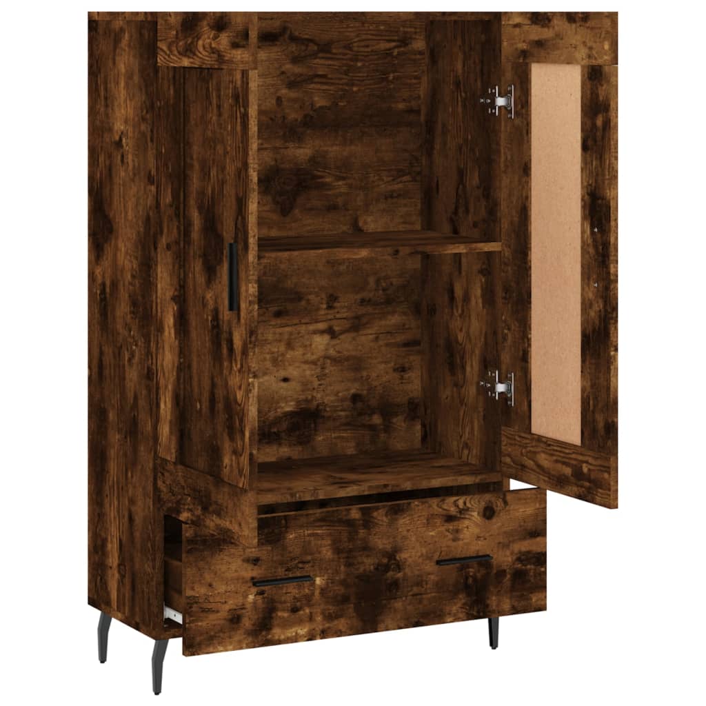 Buffet haut chêne fumé 69,5x31x115 cm bois d'ingénierie - XIOS