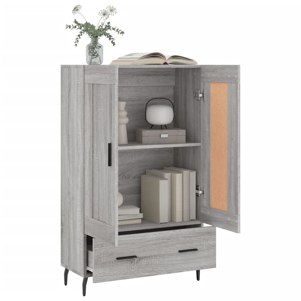 Buffet haut sonoma gris 69,5x31x115 cm bois d'ingénierie - XIOS