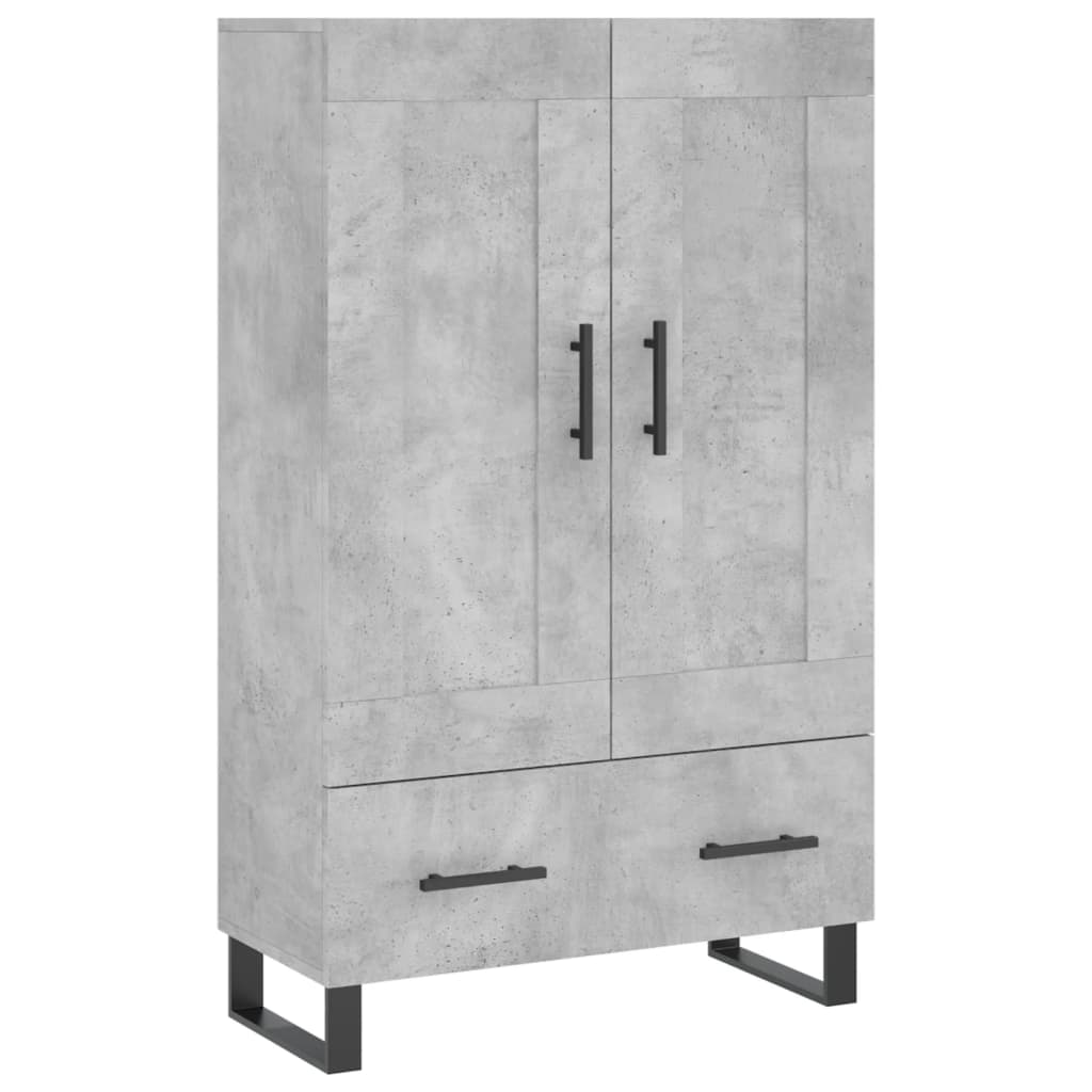 Buffet haut gris béton 69,5x31x115 cm bois d'ingénierie - XIOS