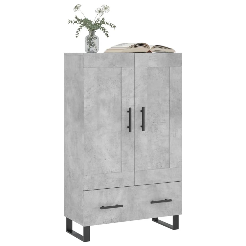 Buffet haut gris béton 69,5x31x115 cm bois d'ingénierie - XIOS