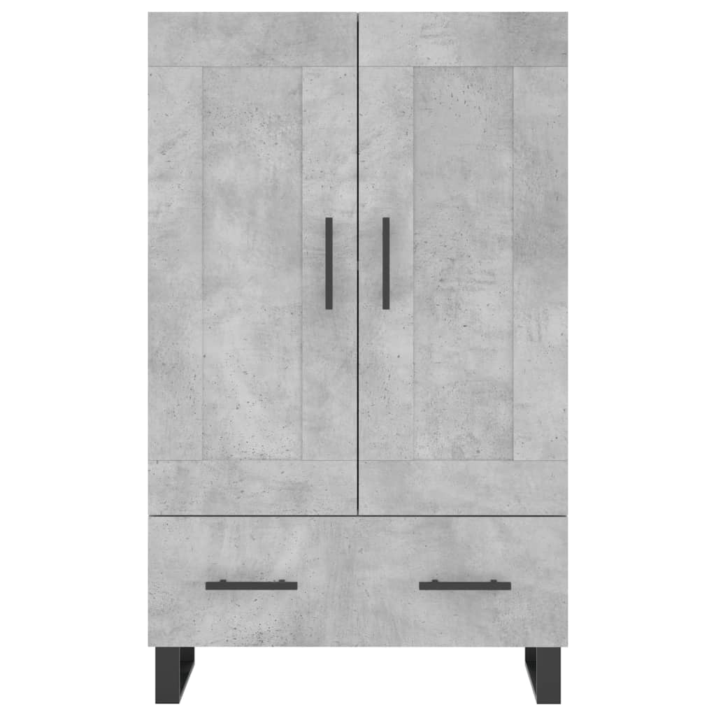 Buffet haut gris béton 69,5x31x115 cm bois d'ingénierie - XIOS