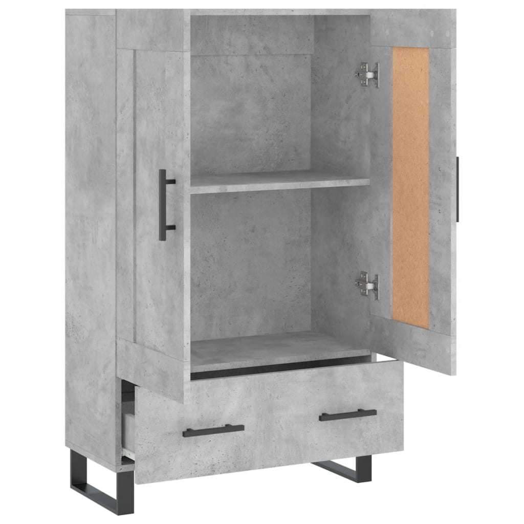 Buffet haut gris béton 69,5x31x115 cm bois d'ingénierie - XIOS