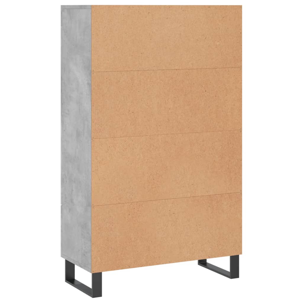 Buffet haut gris béton 69,5x31x115 cm bois d'ingénierie - XIOS