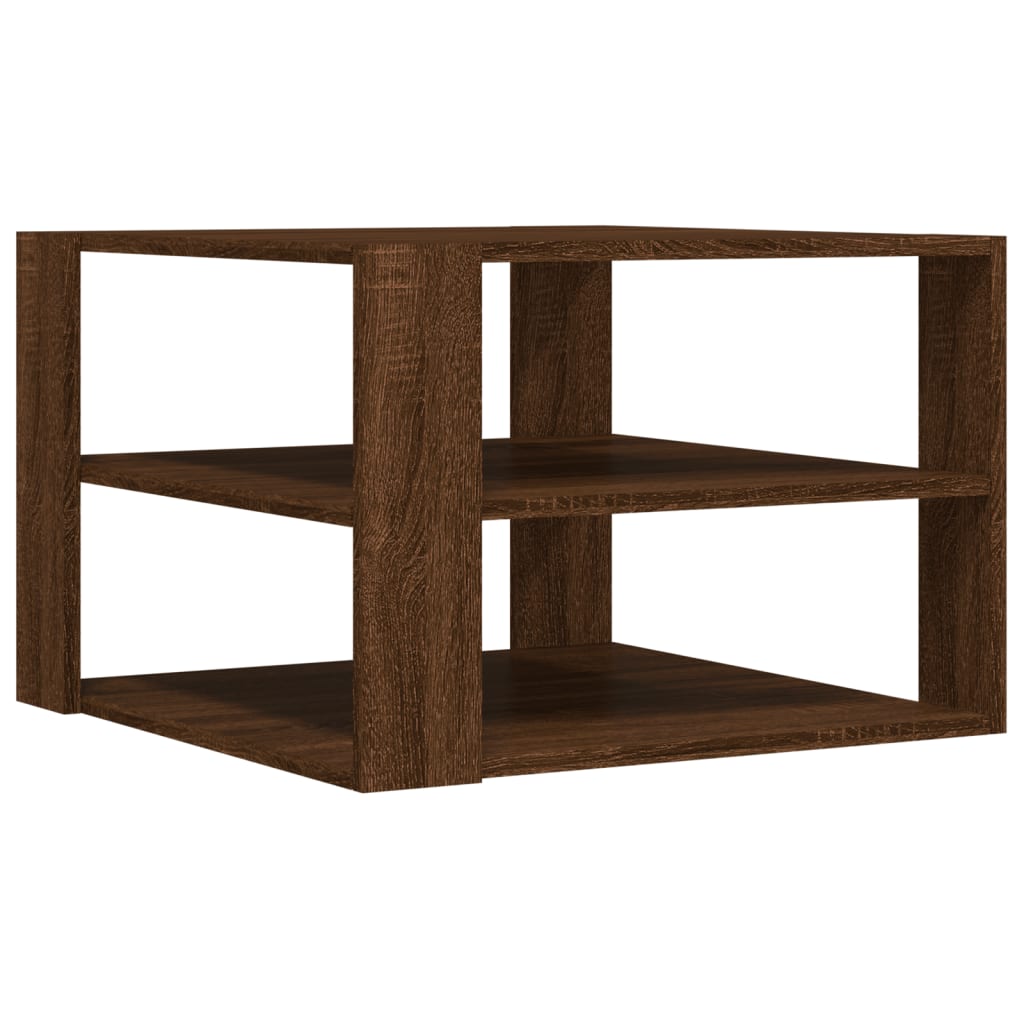 Table basse chêne marron 59,5x59,5x40 cm bois d'ingénierie - XIOS