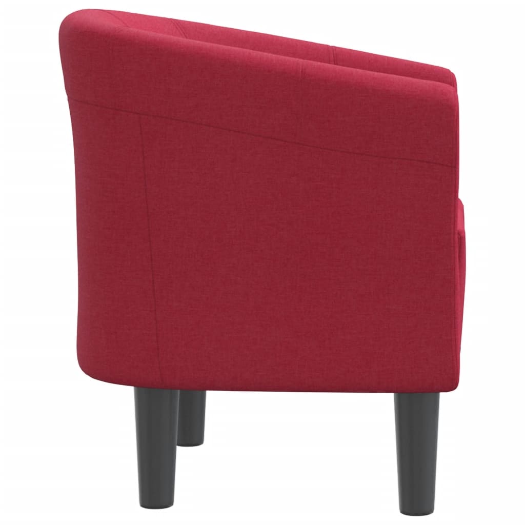 Chaise cabriolet rouge bordeaux tissu - XIOS