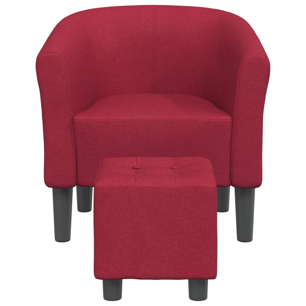 Chaise cabriolet avec repose-pied rouge bordeaux tissu - XIOS