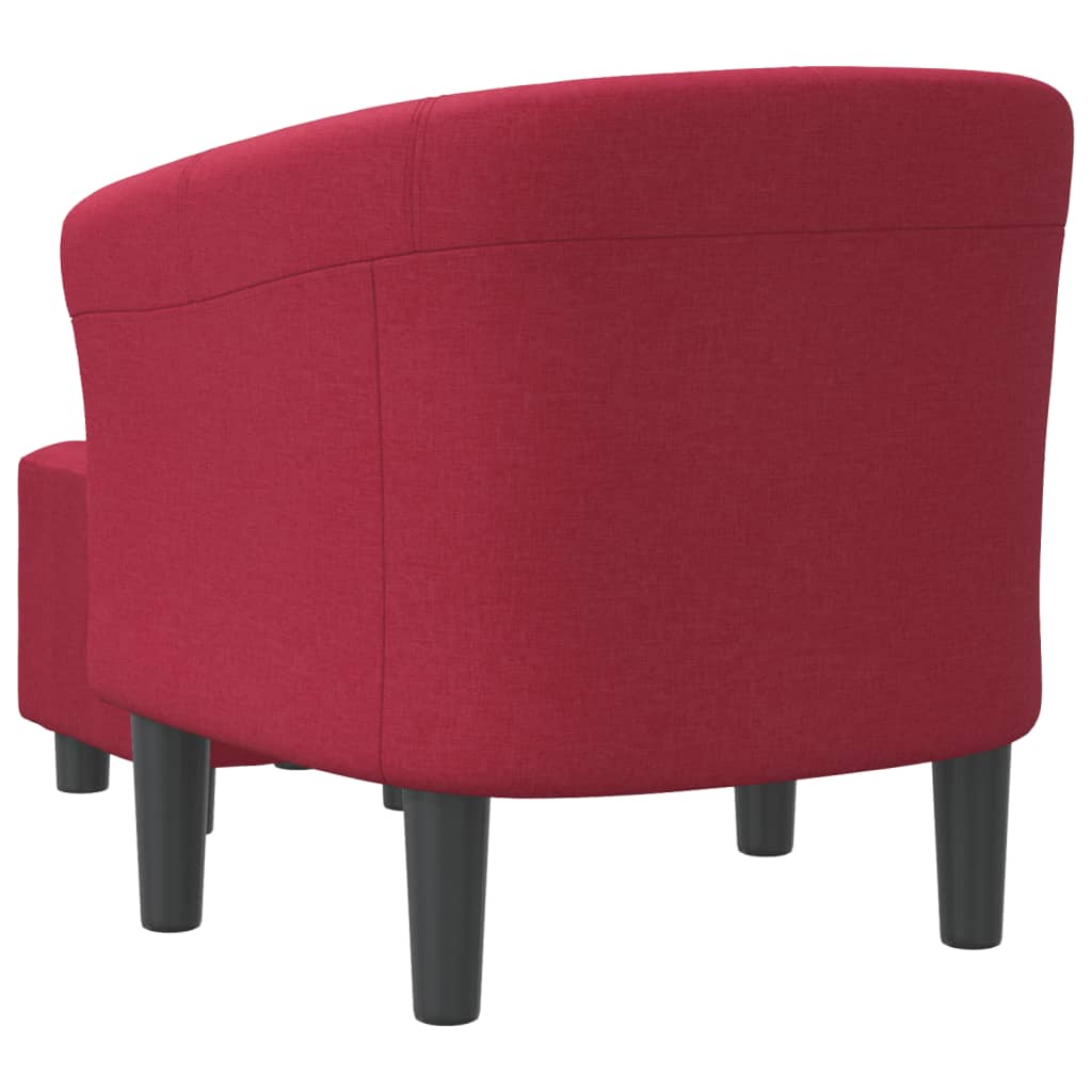 Chaise cabriolet avec repose-pied rouge bordeaux tissu - XIOS