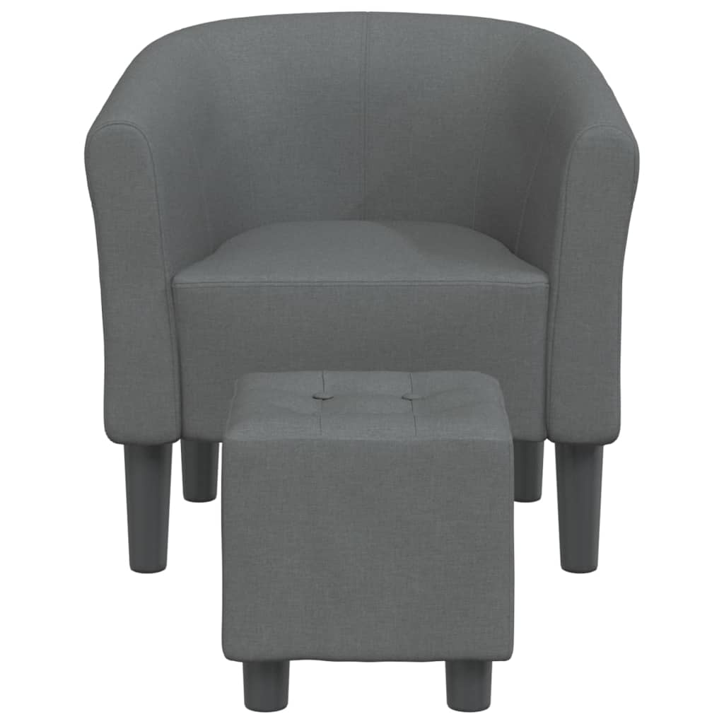 Chaise cabriolet avec repose-pied gris foncé tissu - XIOS
