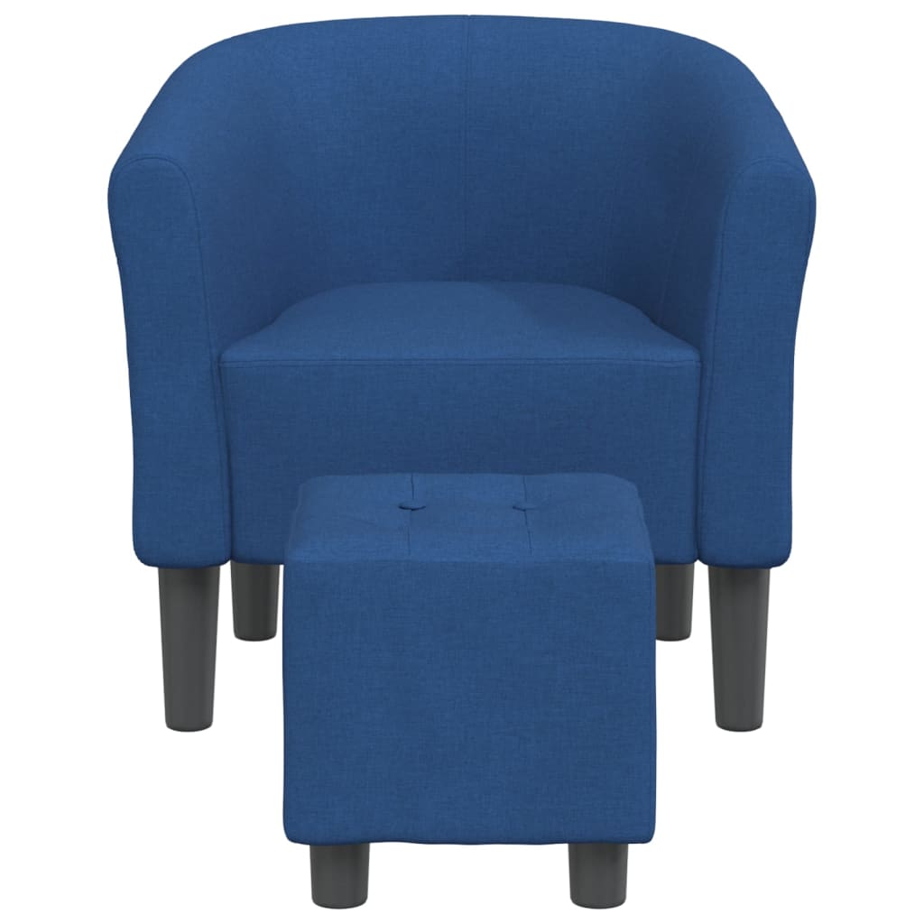 Chaise cabriolet avec repose-pied bleu tissu - XIOS