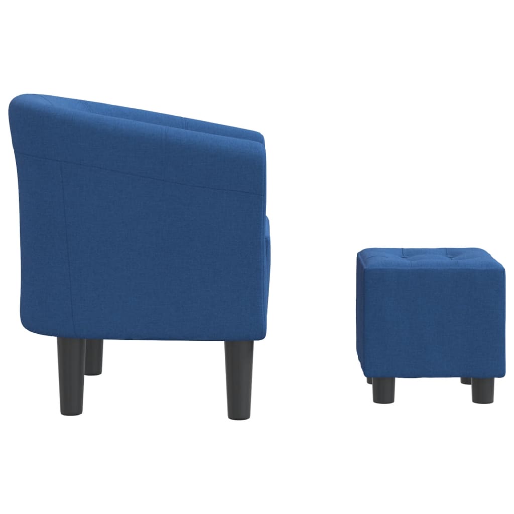 Chaise cabriolet avec repose-pied bleu tissu - XIOS