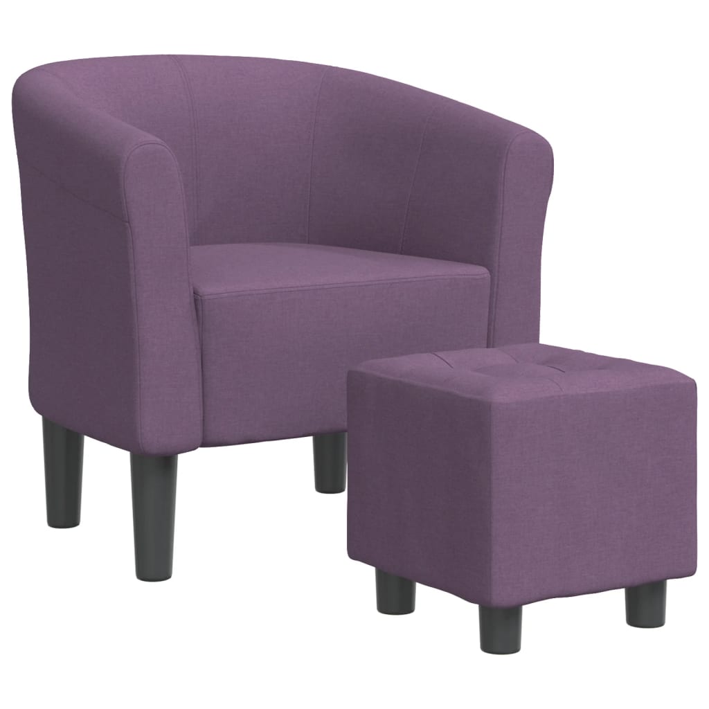 Chaise cabriolet avec repose-pied violet tissu - XIOS