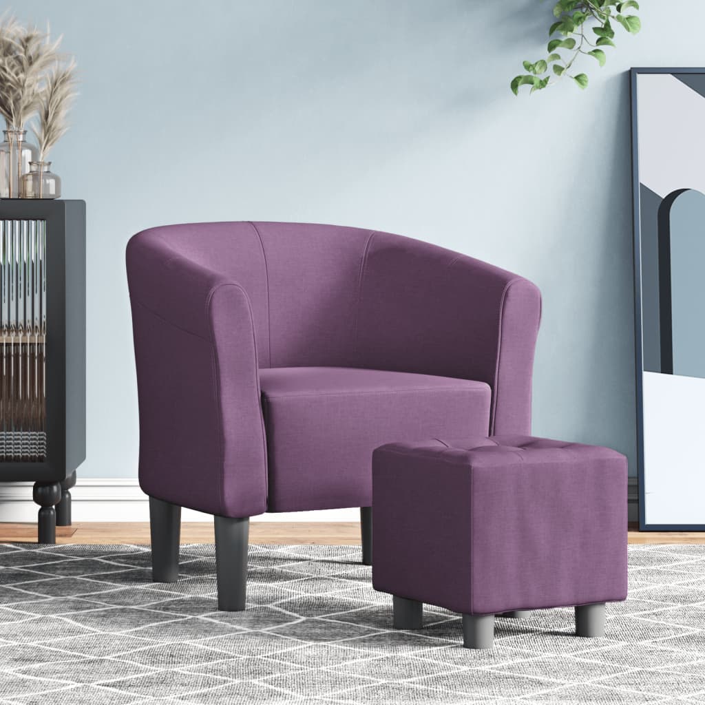Chaise cabriolet avec repose-pied violet tissu - XIOS