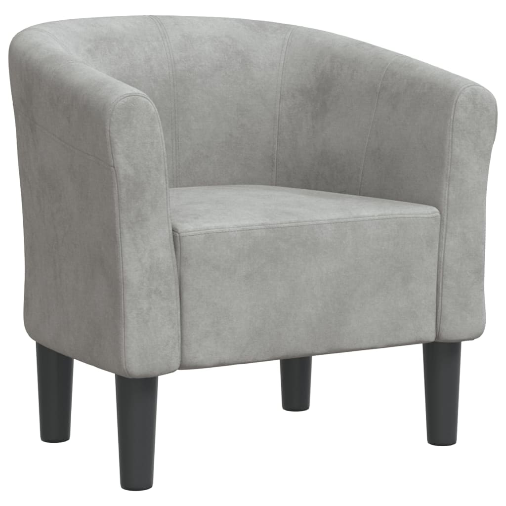 Chaise cabriolet gris clair velours - XIOS