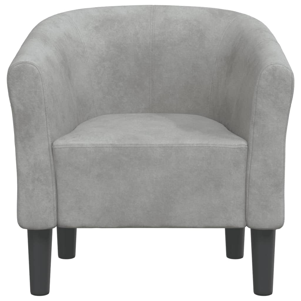 Chaise cabriolet gris clair velours - XIOS