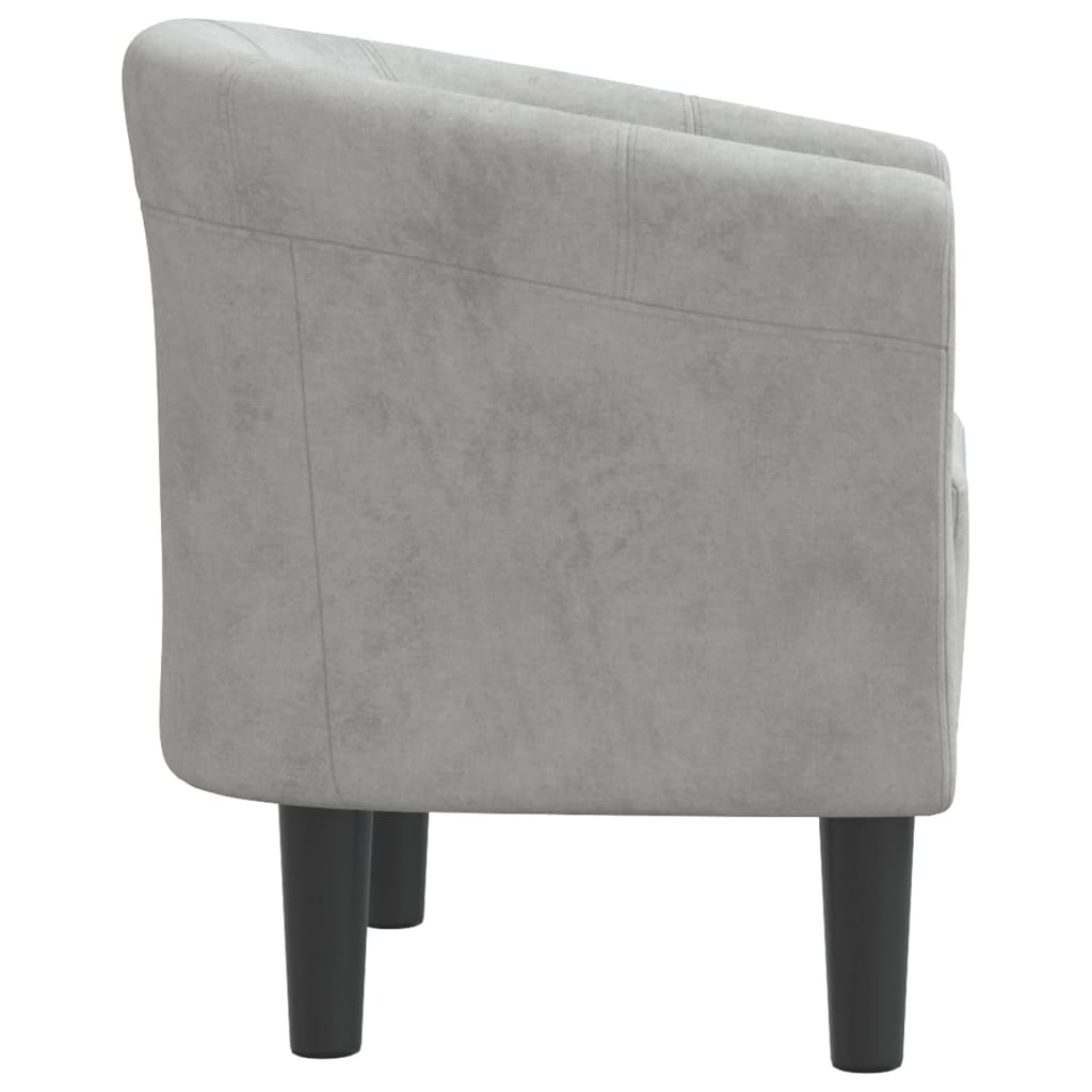 Chaise cabriolet gris clair velours - XIOS