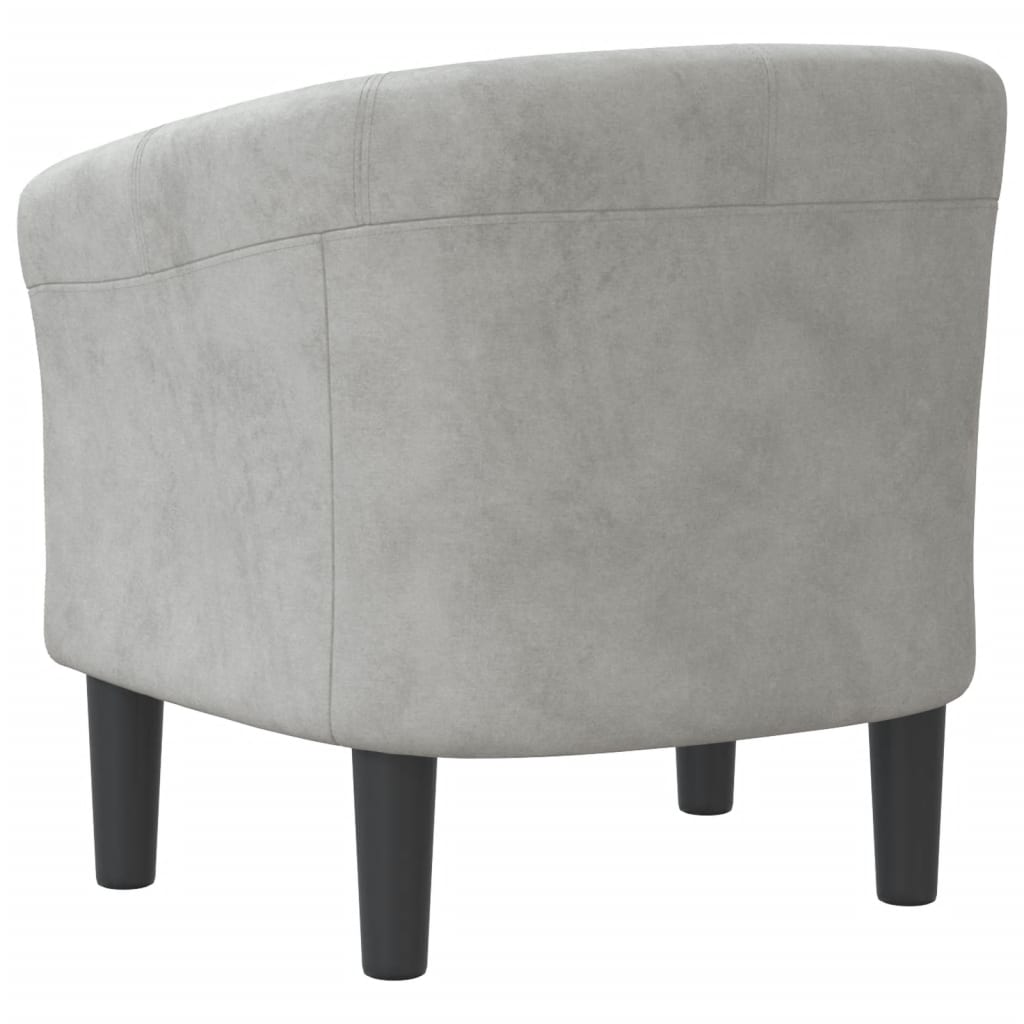 Chaise cabriolet gris clair velours - XIOS