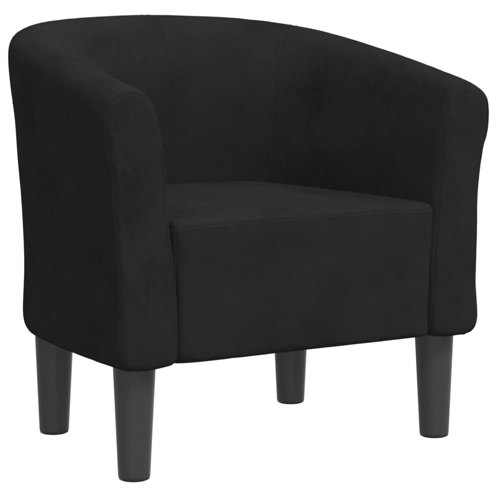 Chaise cabriolet noir velours - XIOS