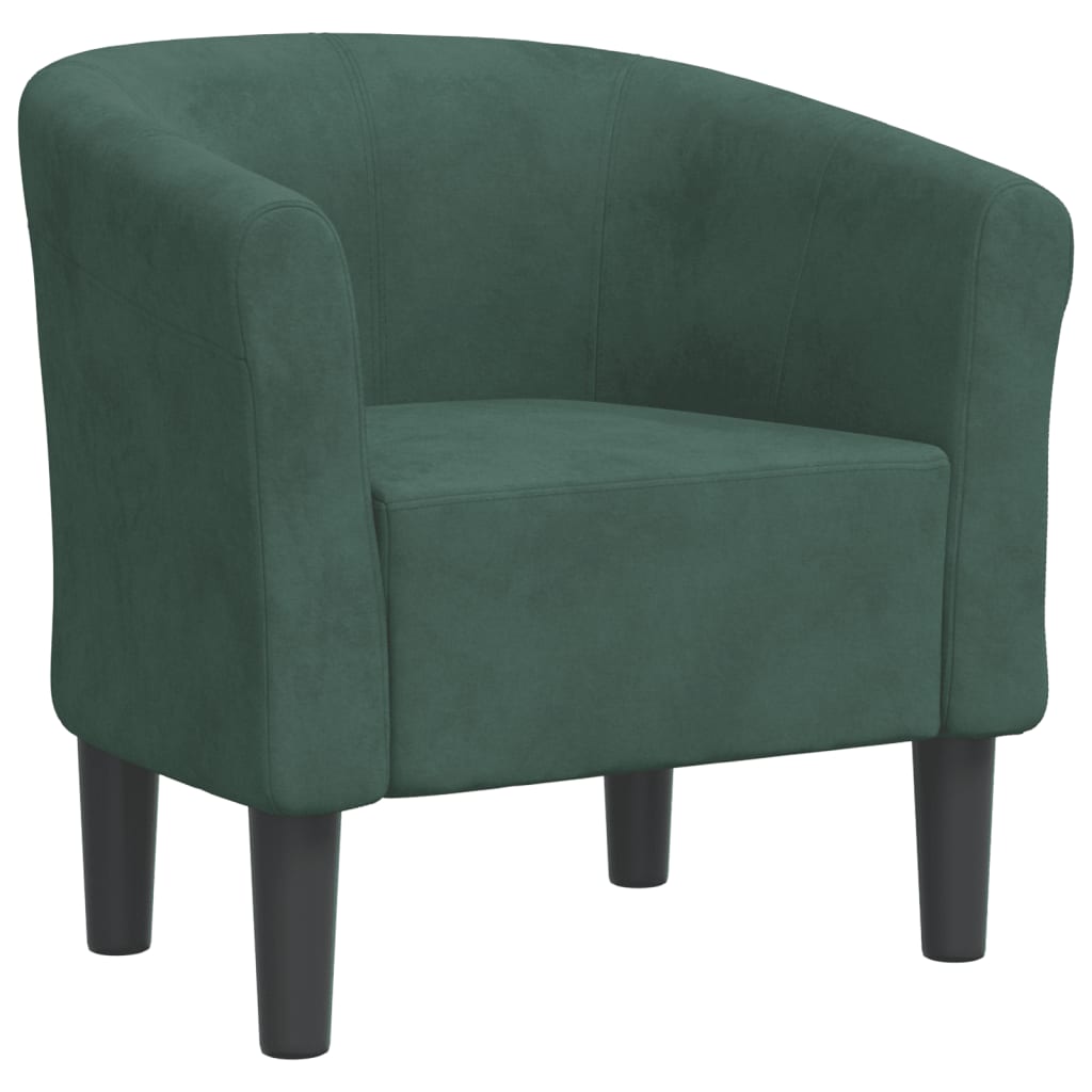Fauteuil cabriolet vert foncé velours