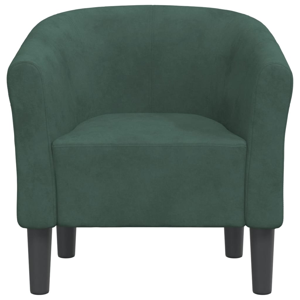 Fauteuil cabriolet vert foncé velours
