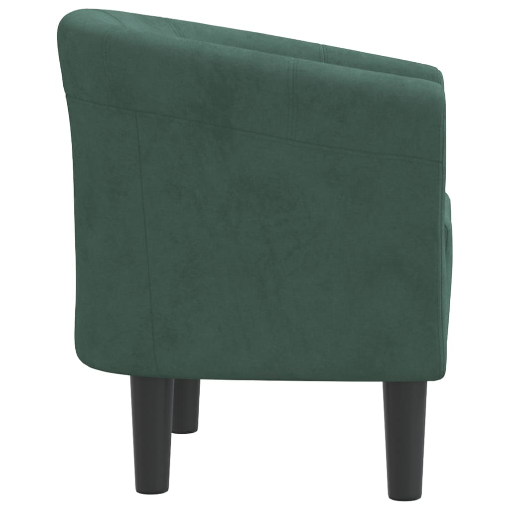 Fauteuil cabriolet vert foncé velours