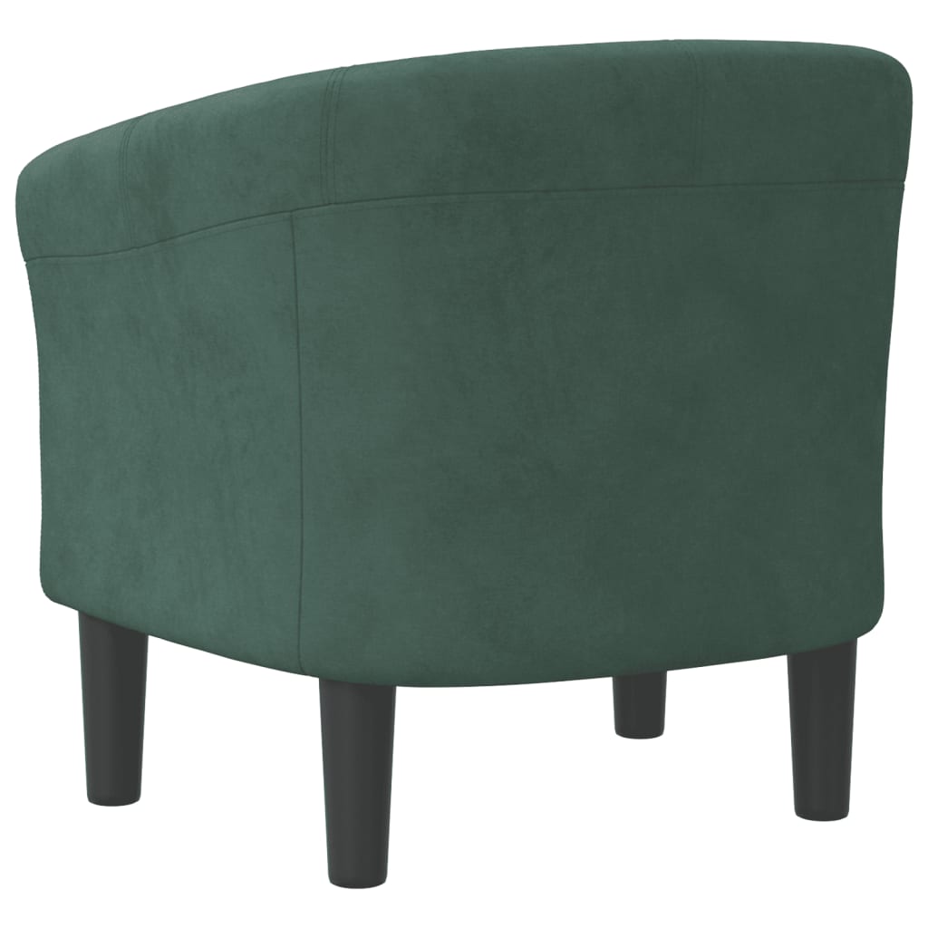 Fauteuil cabriolet vert foncé velours